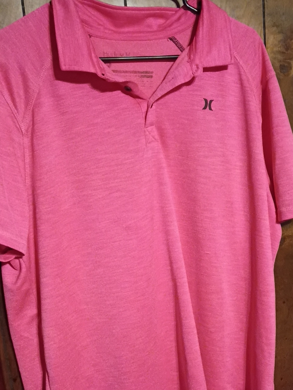 Hurley Men’s Hot Pink Polo Shirt with Logo